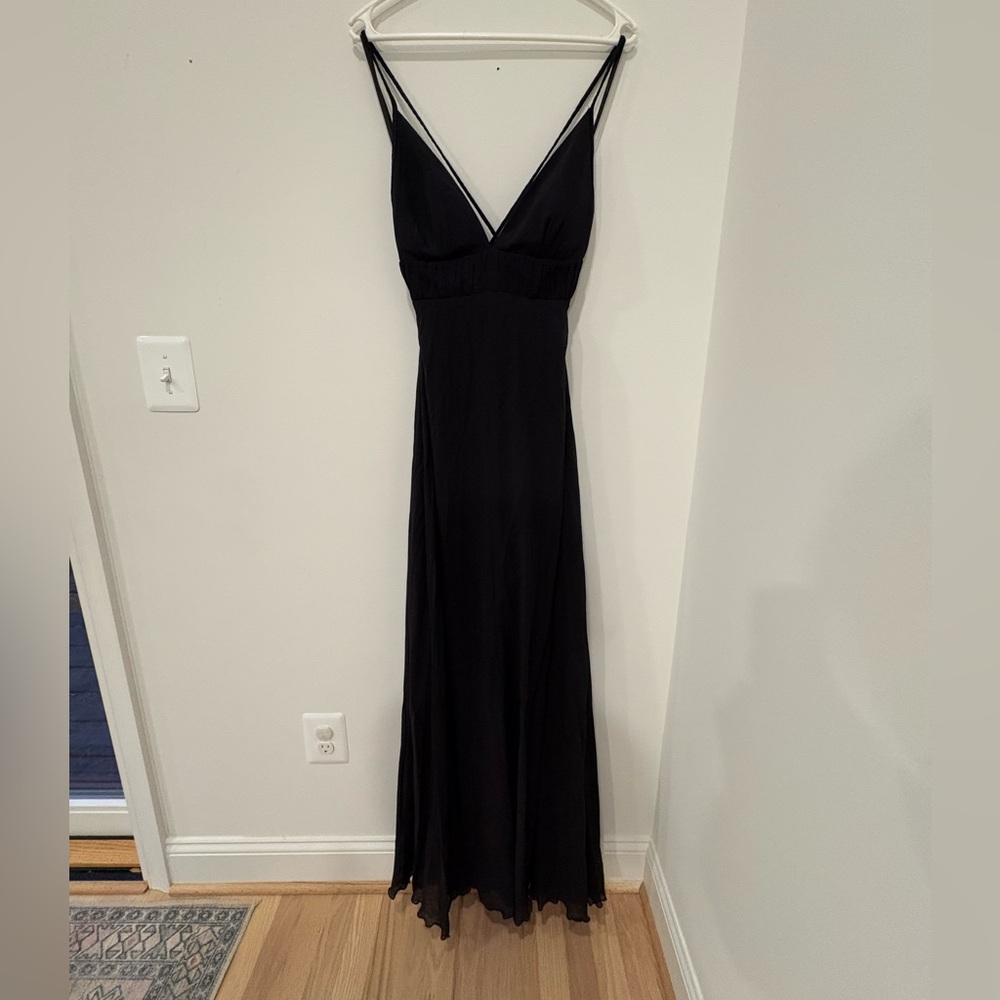 BCBG Paris Black Silk Evening Dress